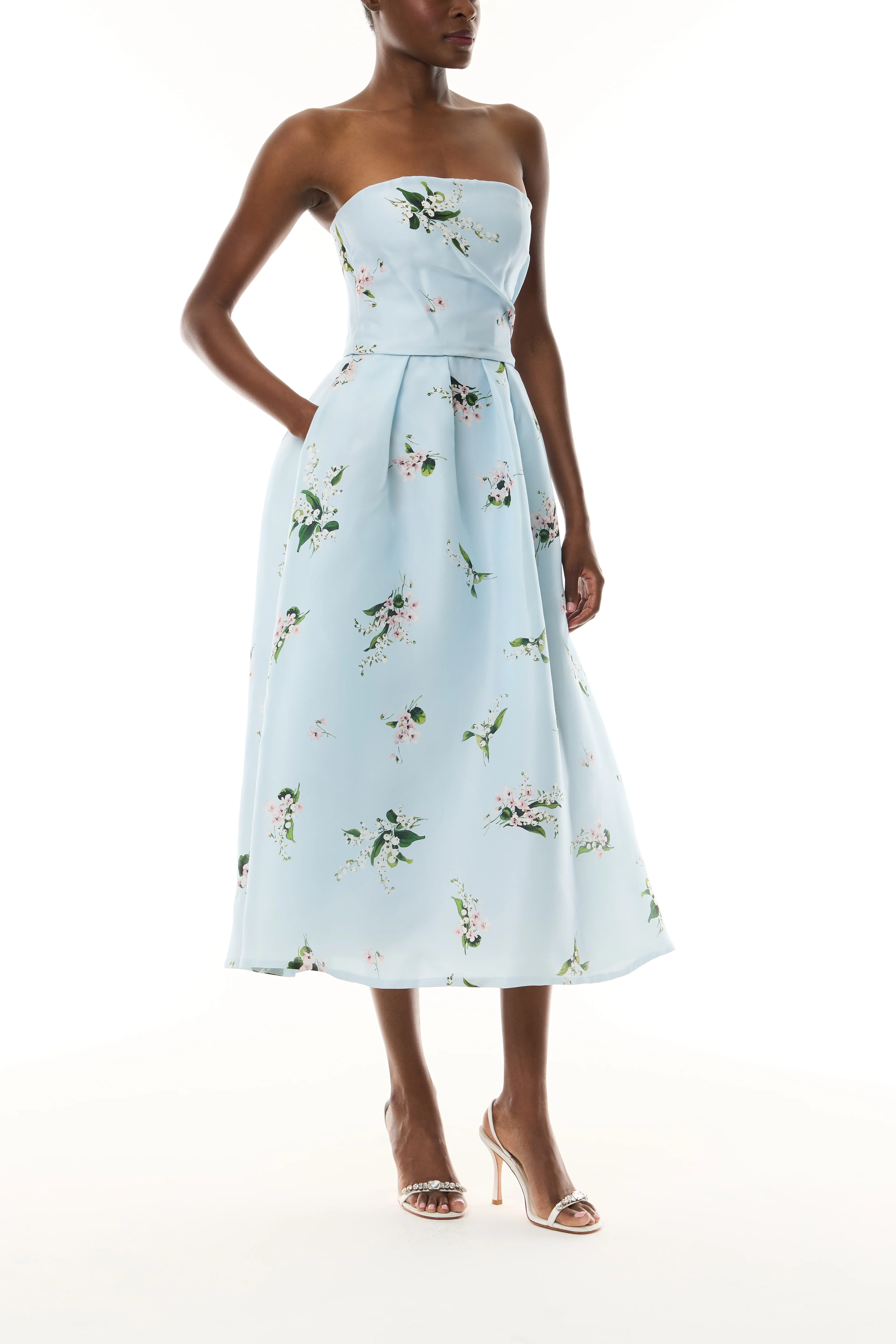 Posie Printed Tea Length Dress - Image 6