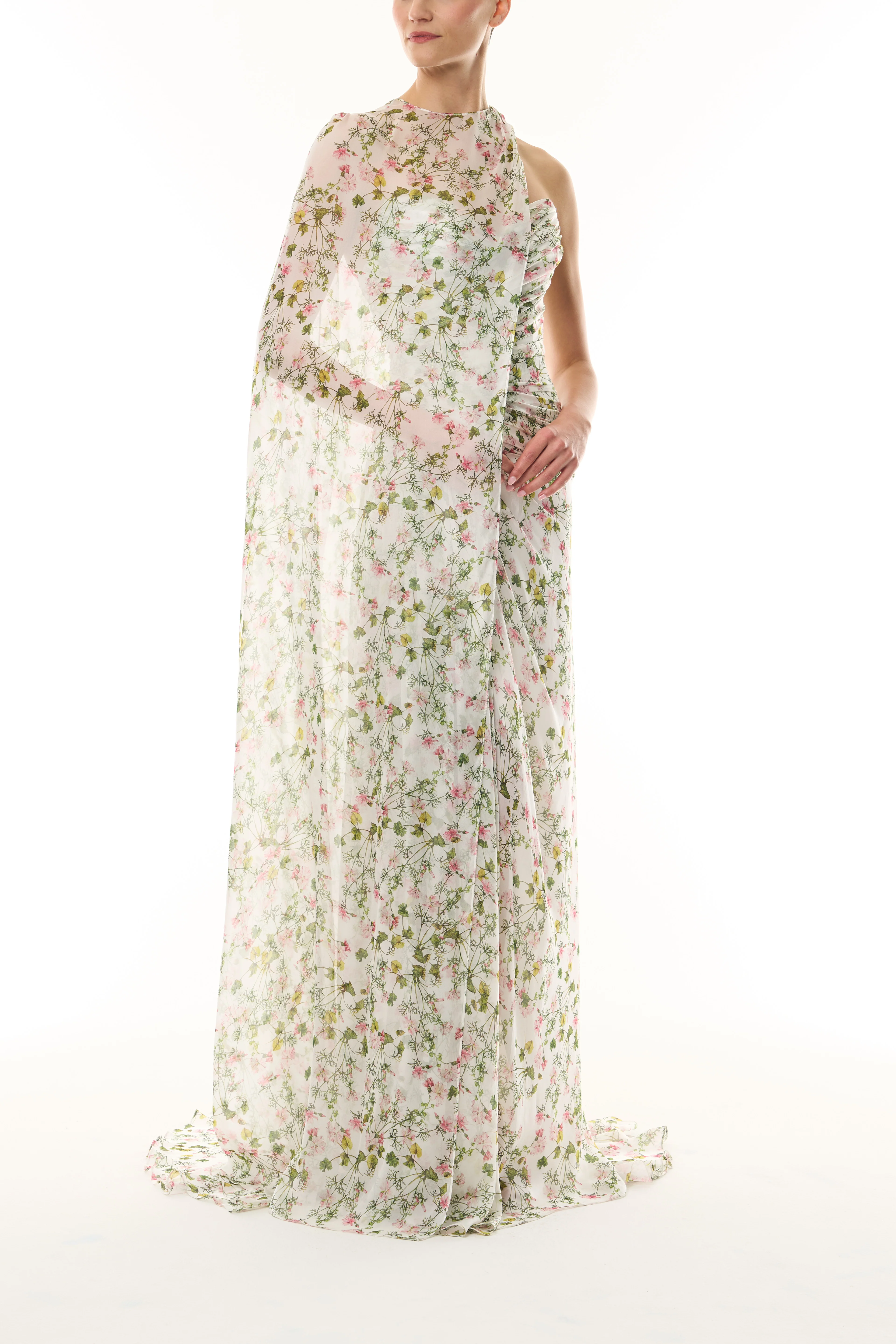 Floral Chiffon Gown - Image 4