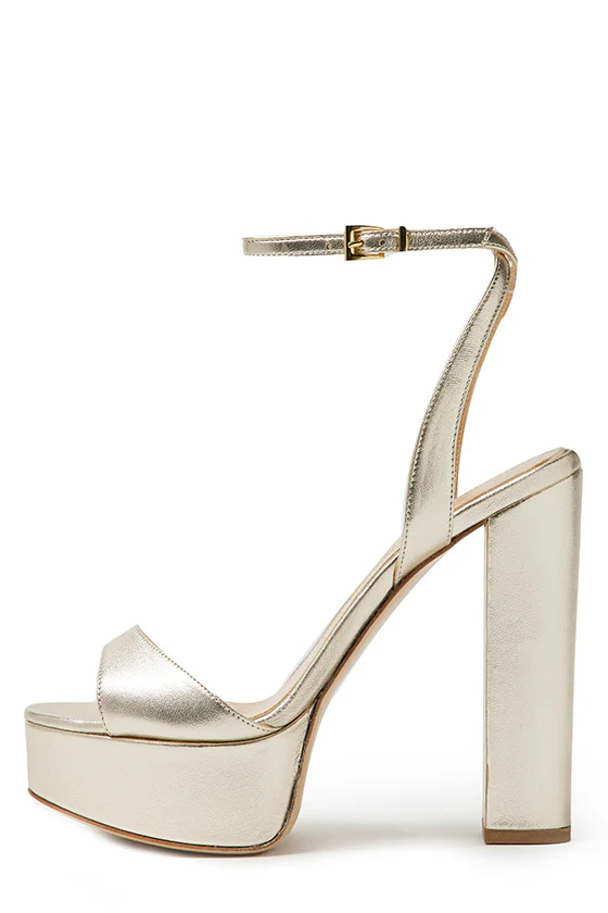 Khloe Leather Platform Platina