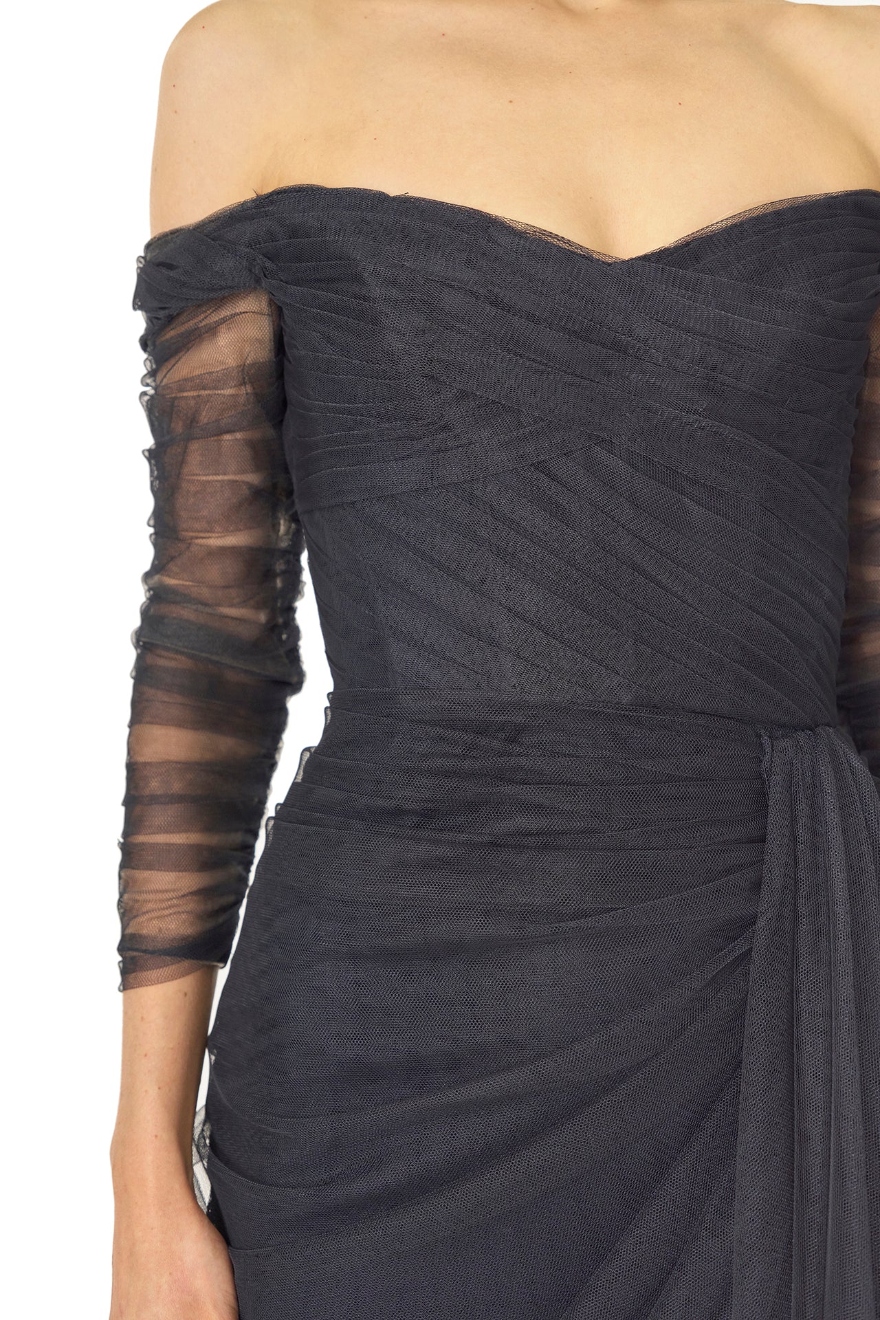 Off-the-Shoulder Draped Tulle Gown - Image 2