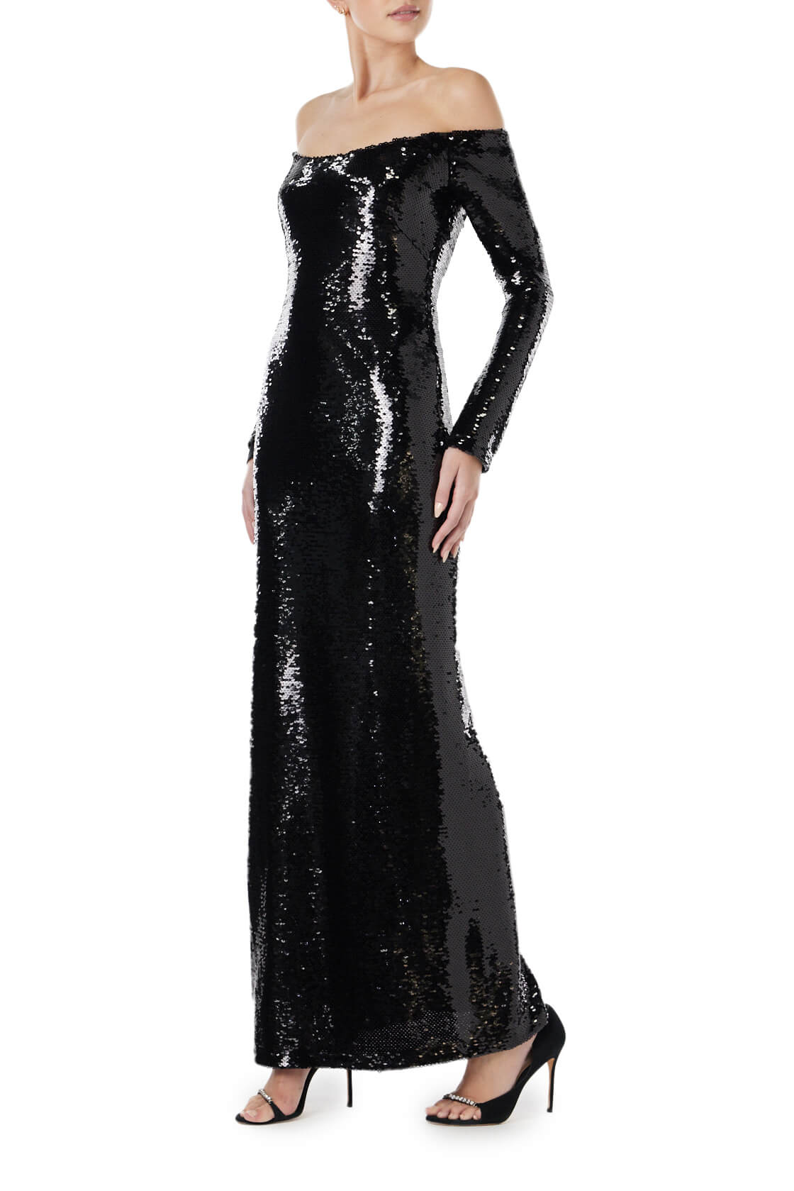 Off-the-Shoulder Sequin Gown - Image 3