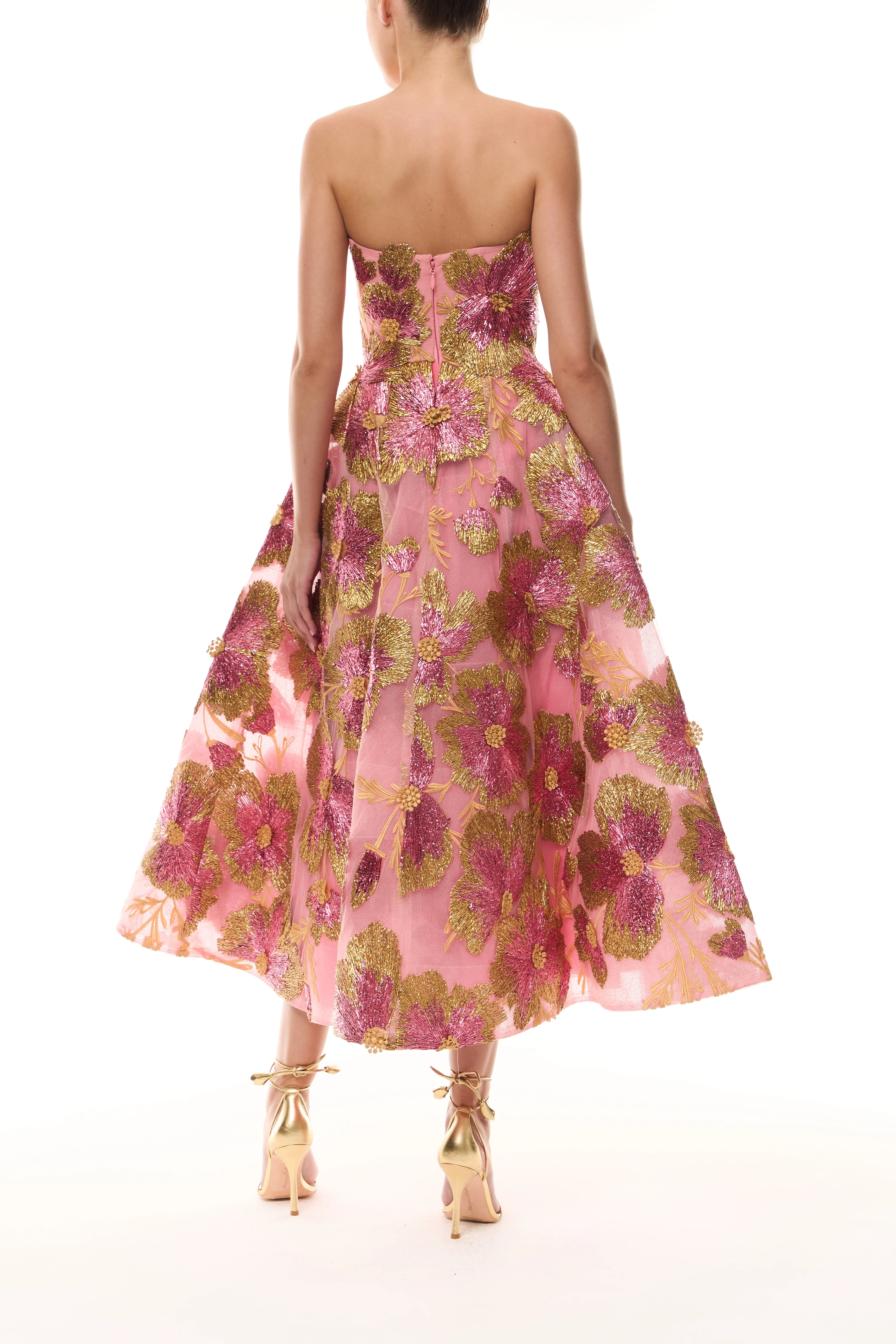 Metallic Raffia Tea Length Dress - Image 4
