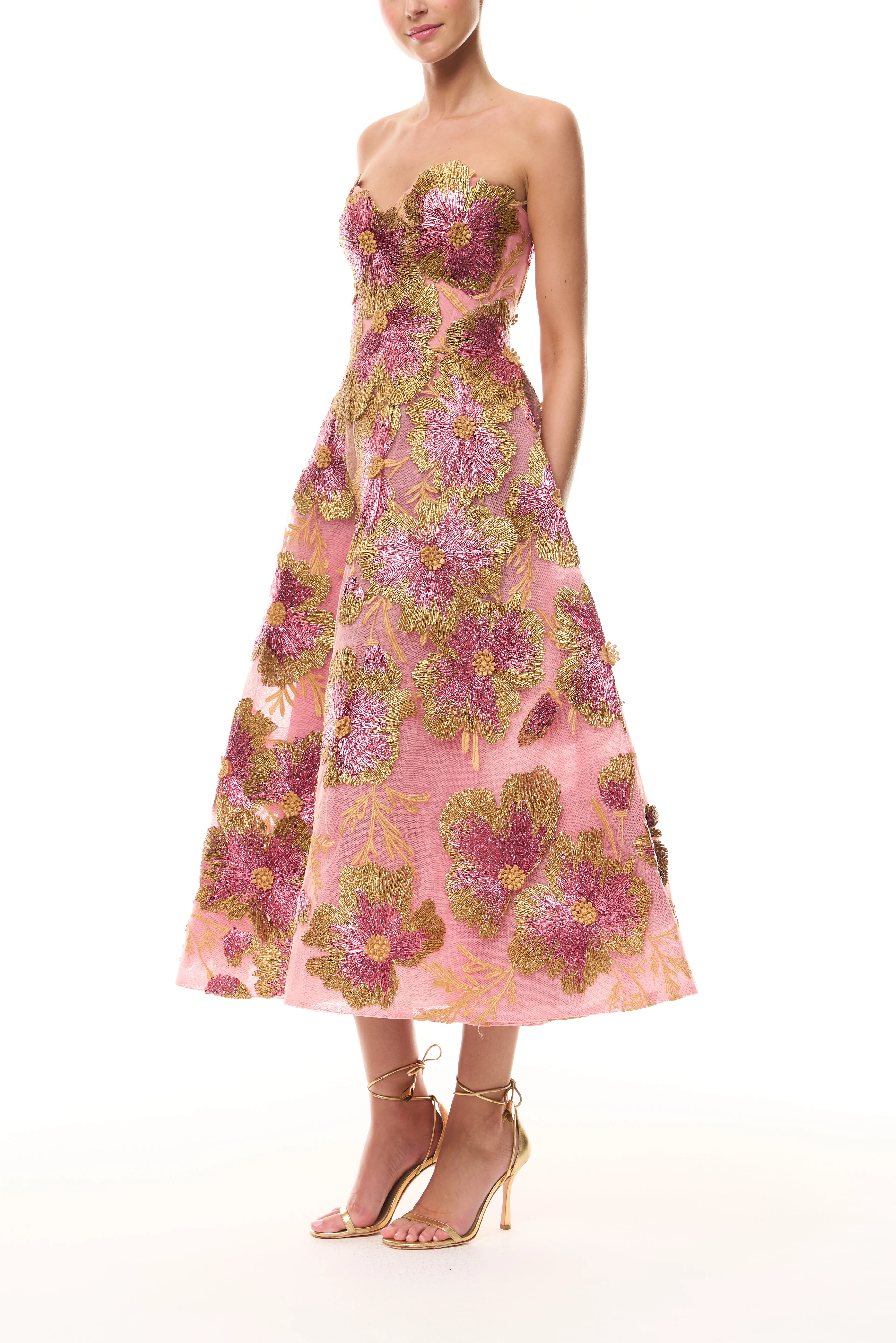 Metallic Raffia Tea Length Dress - Image 5