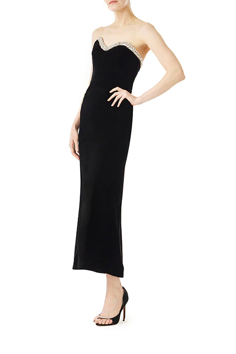 Strapless Velvet Column Dress - Image 2