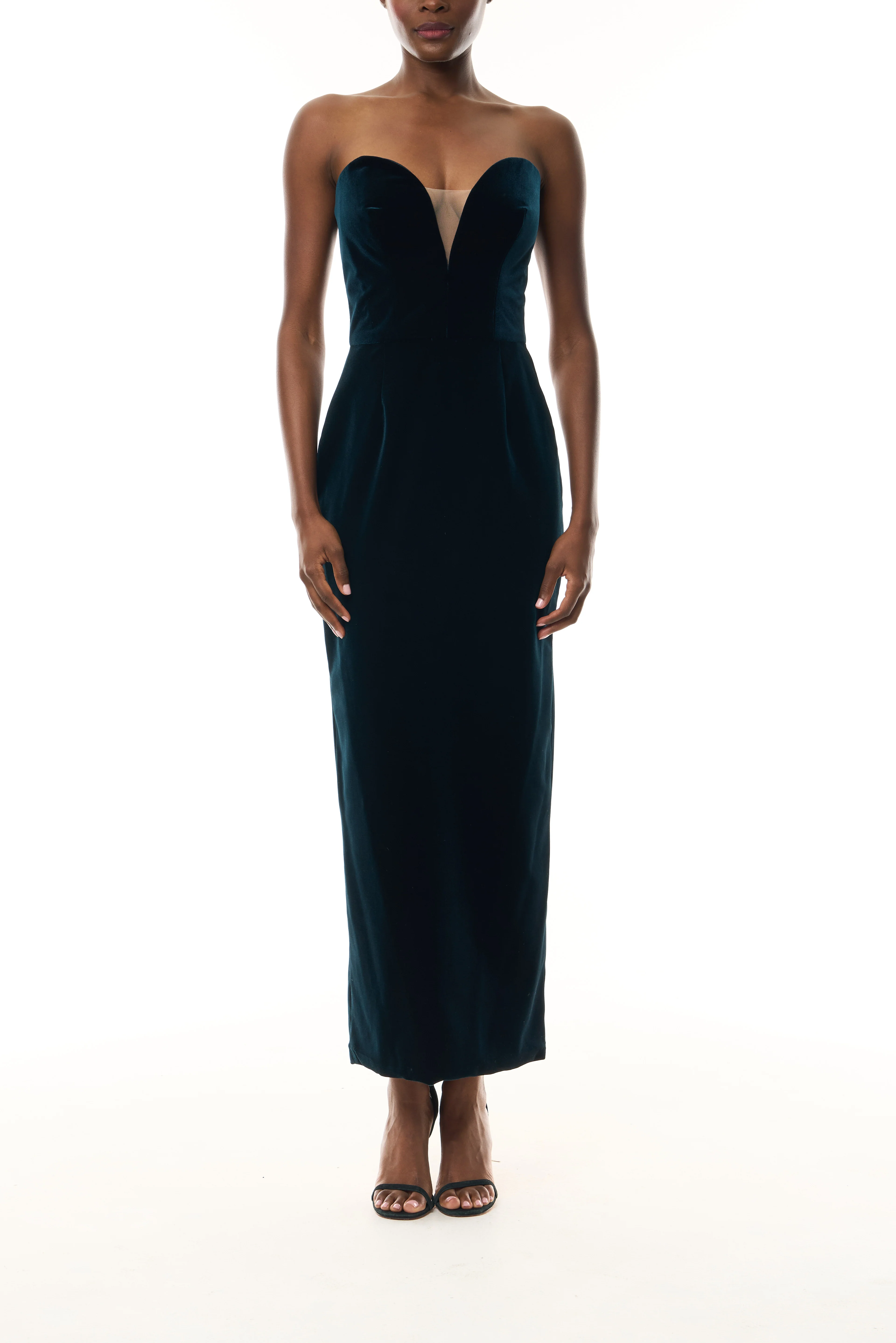 Strapless Velvet Cocktail Dress