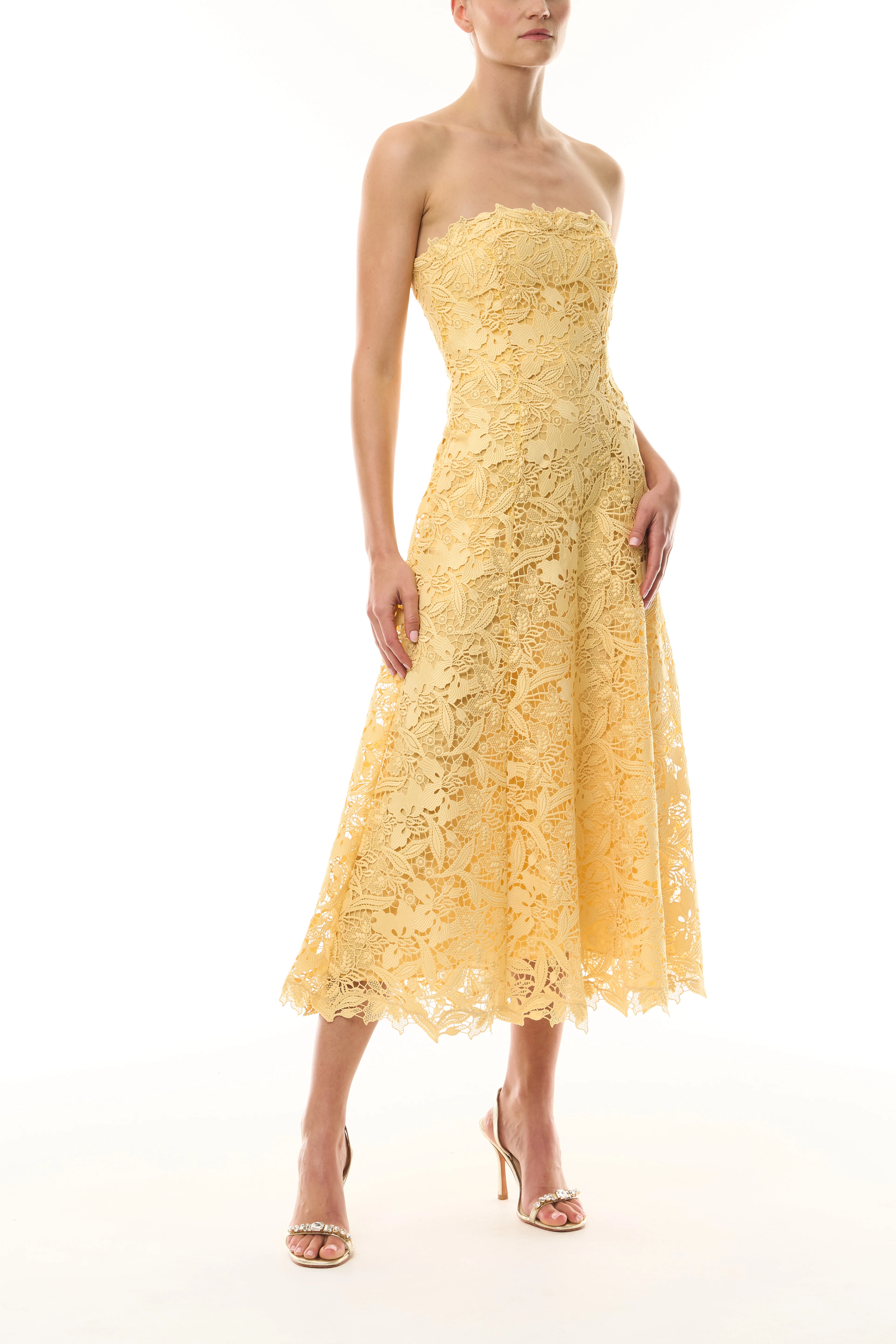 Strapless Lace Midi Dress - Image 3